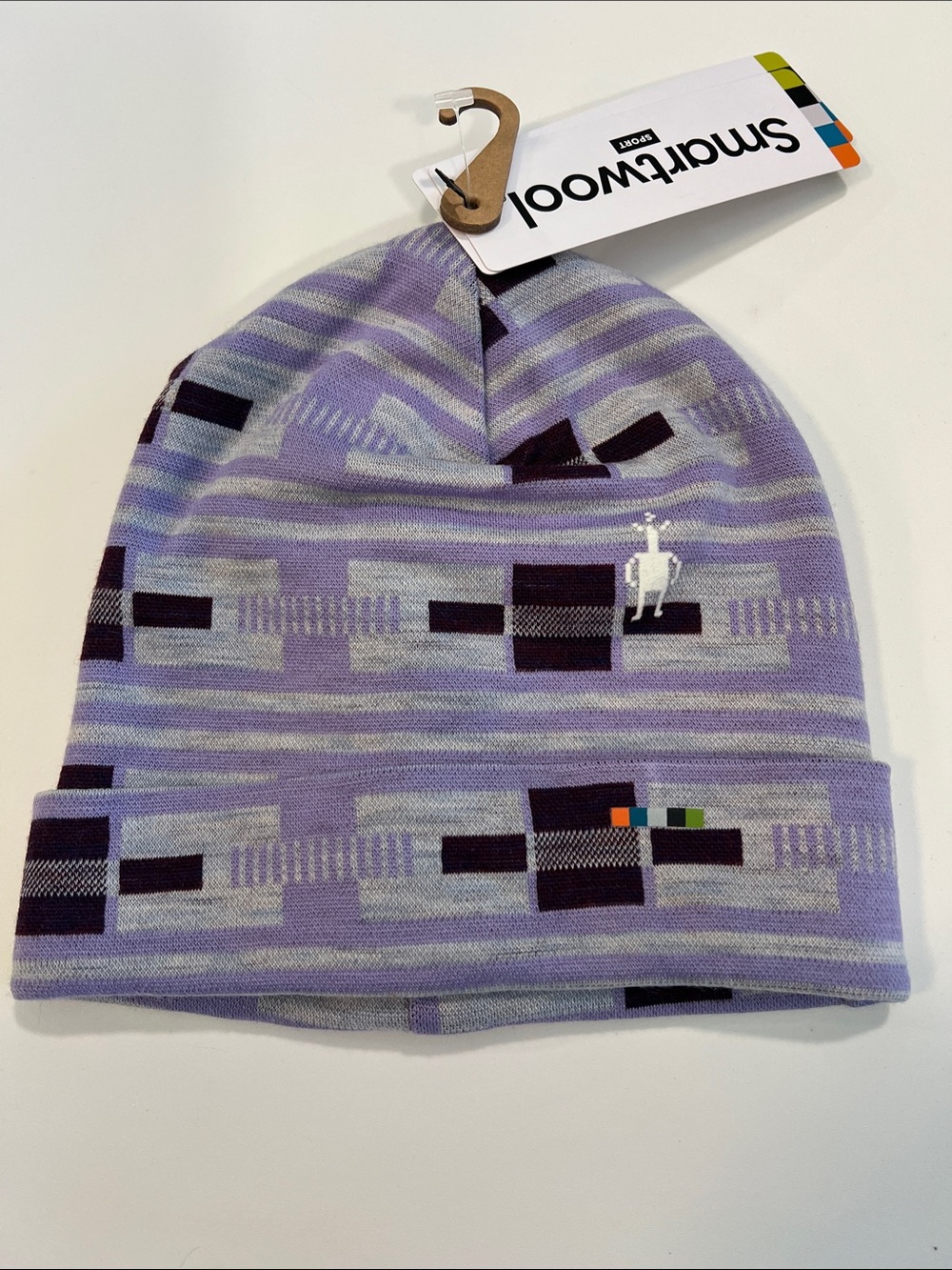 Smartwool‎ Kids Purple Geometric Stripe Beanie - unisex, small